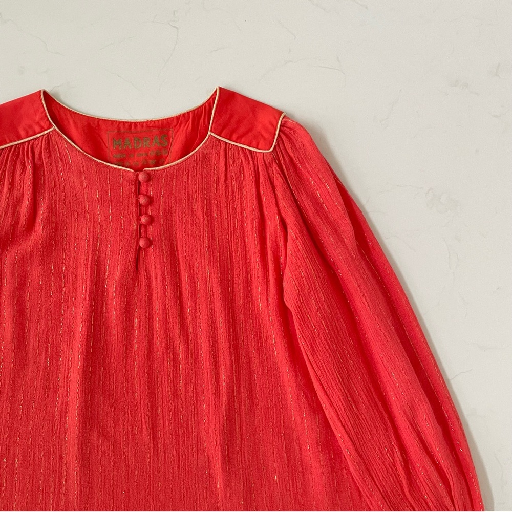 MADRAS by A.P.C. Orange Cotton Lurex Top size M